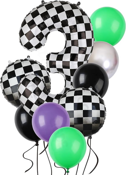 Monster Truck Birthday Party Theme 40 Inch Checkered Number Balloon 3 | by GGDE