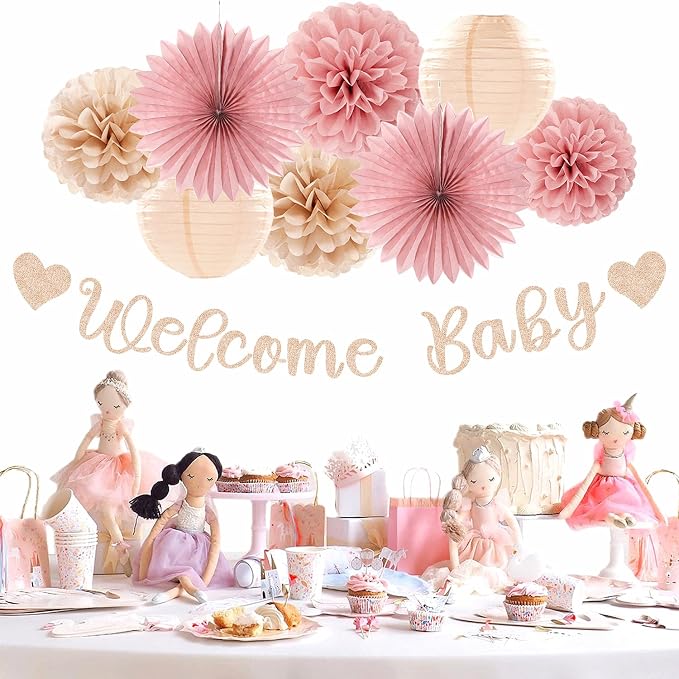 Blush-Pink Rose-Gold Fall Baby-Shower Party-Decorations - Image 4