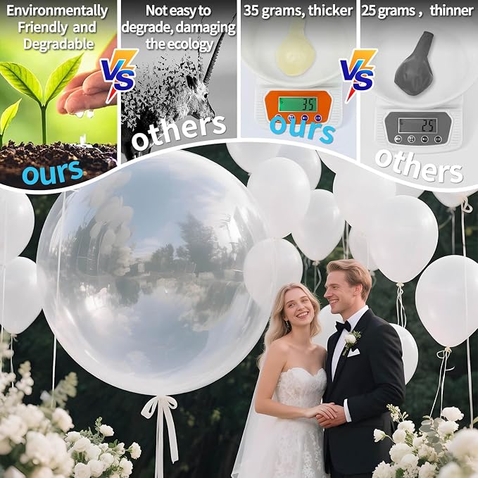 Clear Balloons 9pcs 36 Inch Extra Large Big Jumbo Giant Transparent Bubble - Image 3