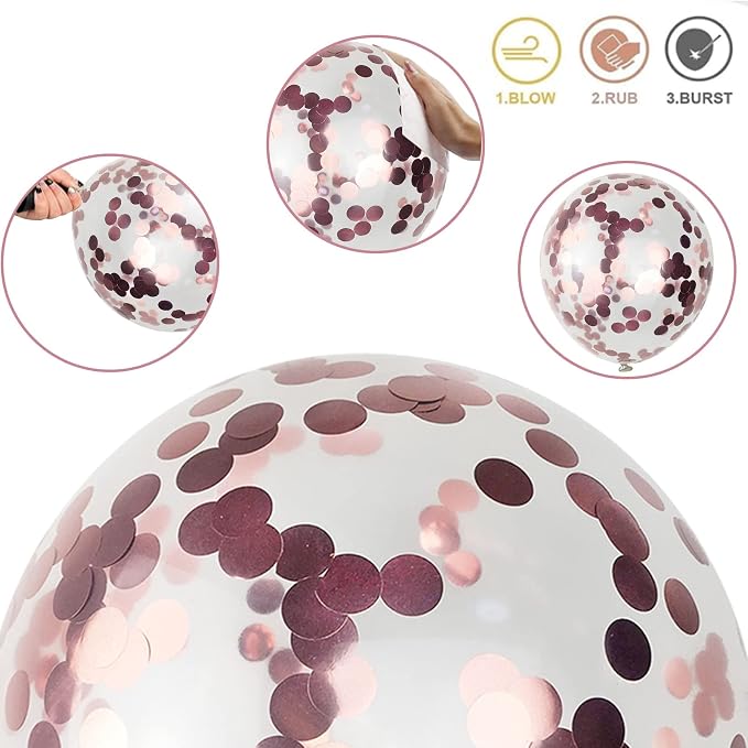 Metallic Rose Gold & Black Pearl Balloons - Image 3