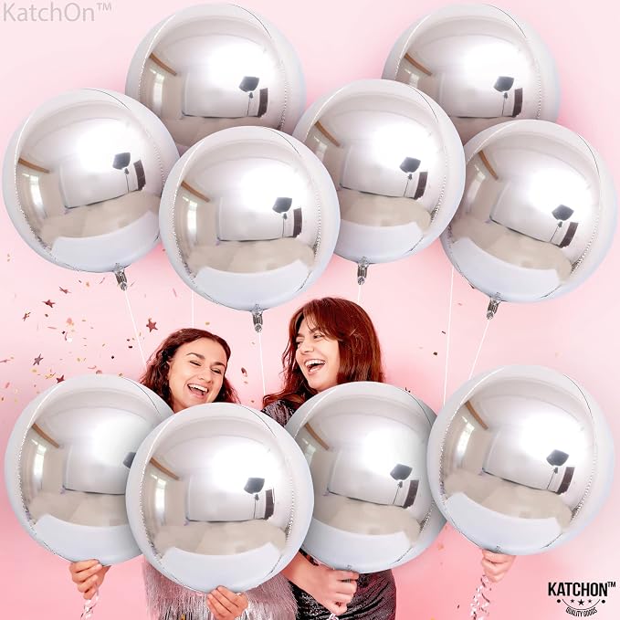 KatchOn Metallic Silver Balloons - Image 6