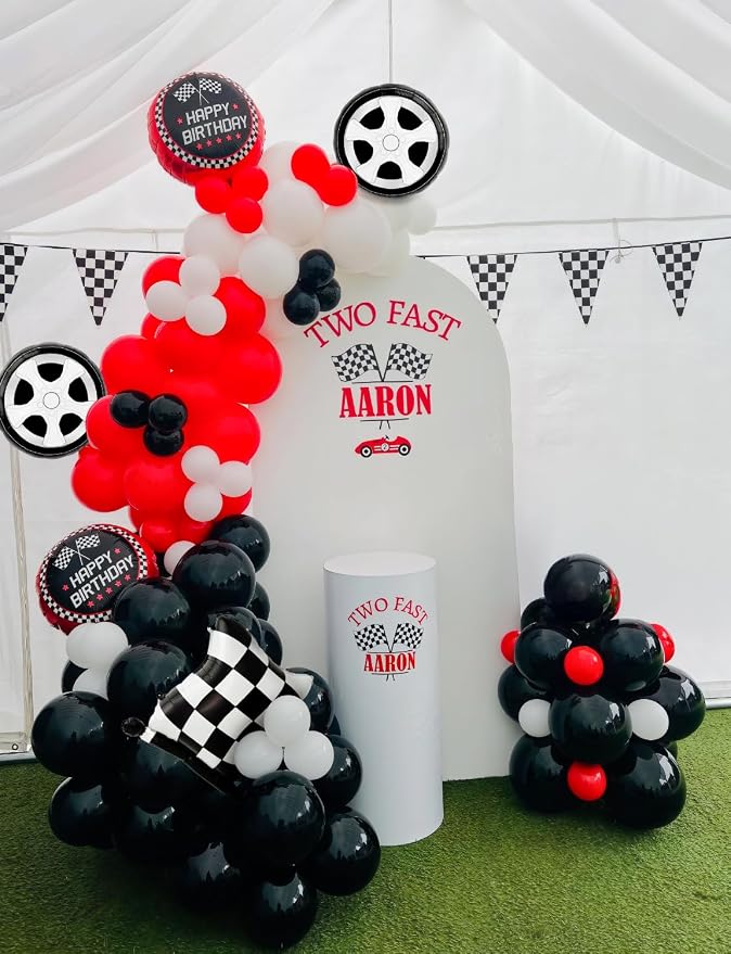 Race Car Balloon Arch Garland Kit, Race Car Birthday Party Decor | 103 Pcs Red - Image 6