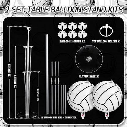 Sumind 2 Set Volleyball Table Centerpiece Balloon Stand Kit Foil Balloons - Image 3