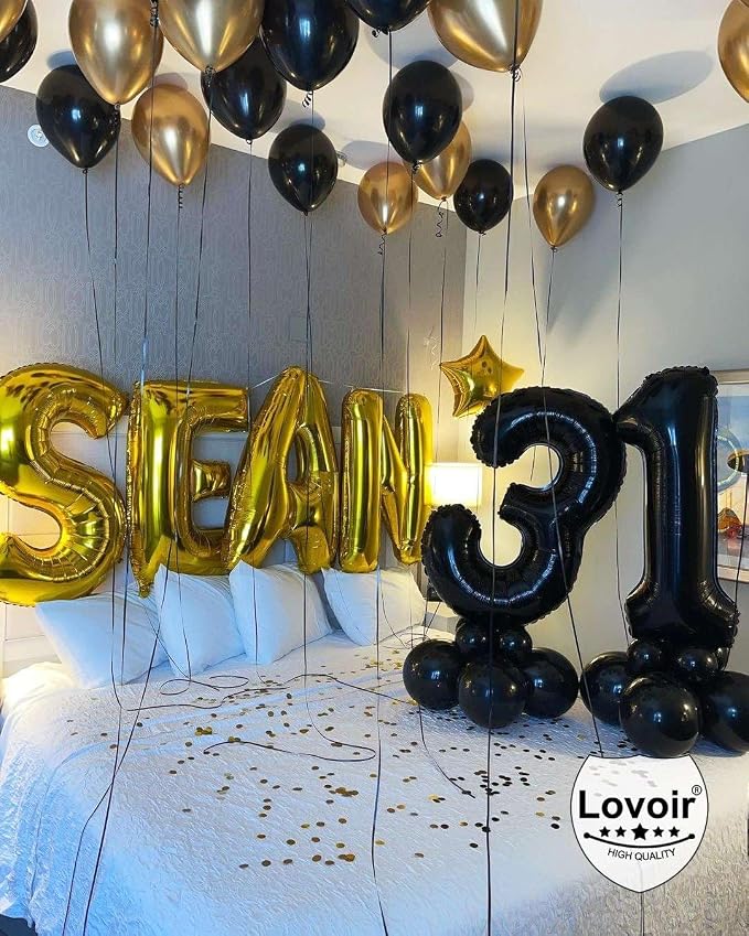 Black 13 Number Balloons, 40 Inch Giant Number 13 Balloons Foil Mylar Helium - Image 6