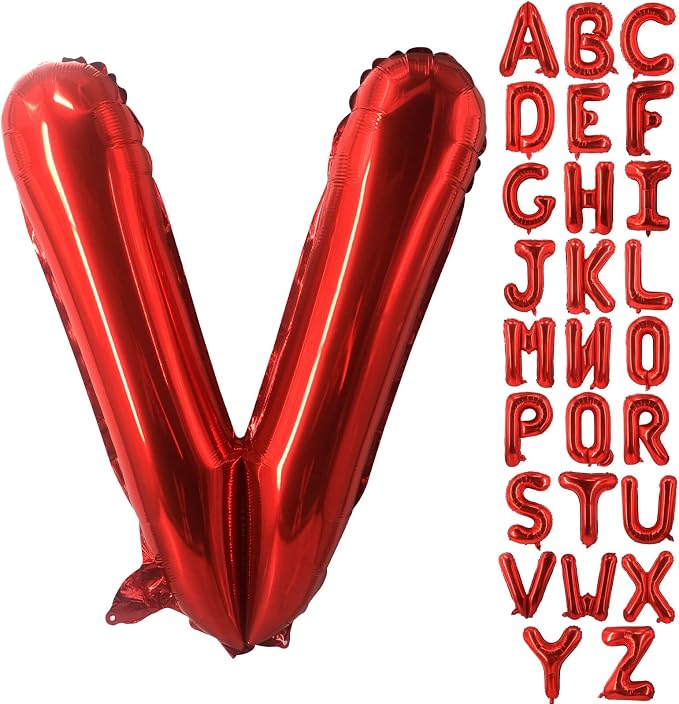 Lovoir 40 Inch Large Red Letter V Balloons Big Size Jumbo Mylar Foil Helium by Lovoir