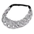 DIGUAN Hollow out Synthetic Hair Braided Headband Hairpiece Women Girl Beauty accessory for Women (Salt Pepper)