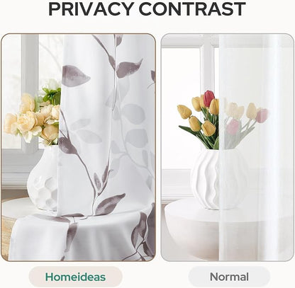 HOMEIDEAS Non-See-Through Dry Rose and White Privacy Sheer Curtains 52 X 96 - Image 3
