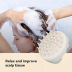 MOCHTERO Manual Scalp Massagers with Soft Silicone Bristles,for Stress Relax Hair Growth,Beige