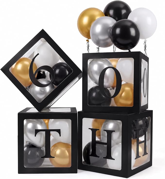 Gejoy 52 Pcs Happy 60th Birthday Party Decoration Men Women Balloon Box | 4 by Gejoy