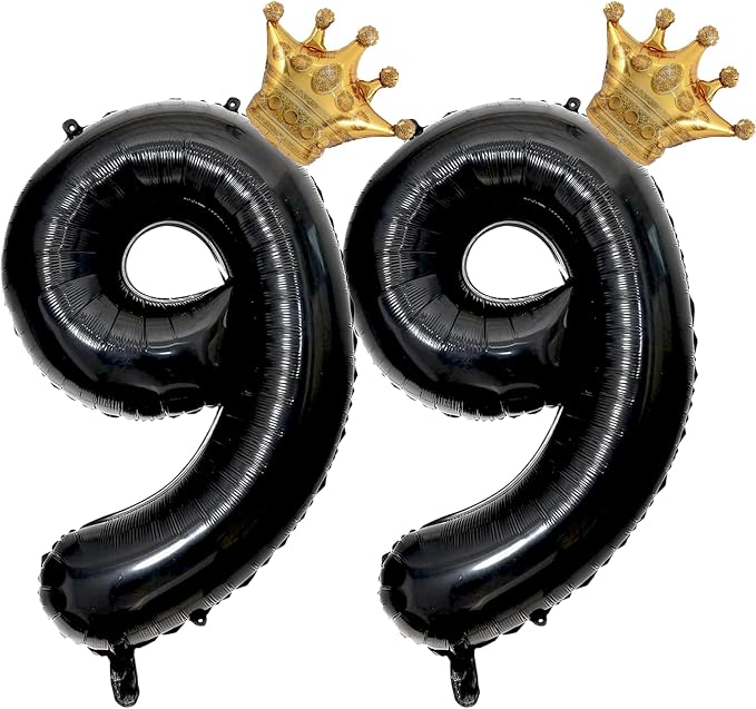 40 inch Large Black 99 Balloon Number by Unknown