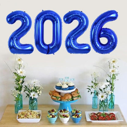 TONIFUL 2026 Graduation Balloons 42Inch Navy Blue 2026 Number Balloons Aluminum - Image 4