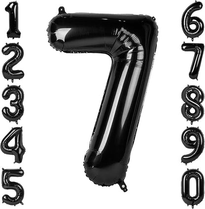 Black Number 7 Balloon 40 Inch, Foil Digit by Unknown
