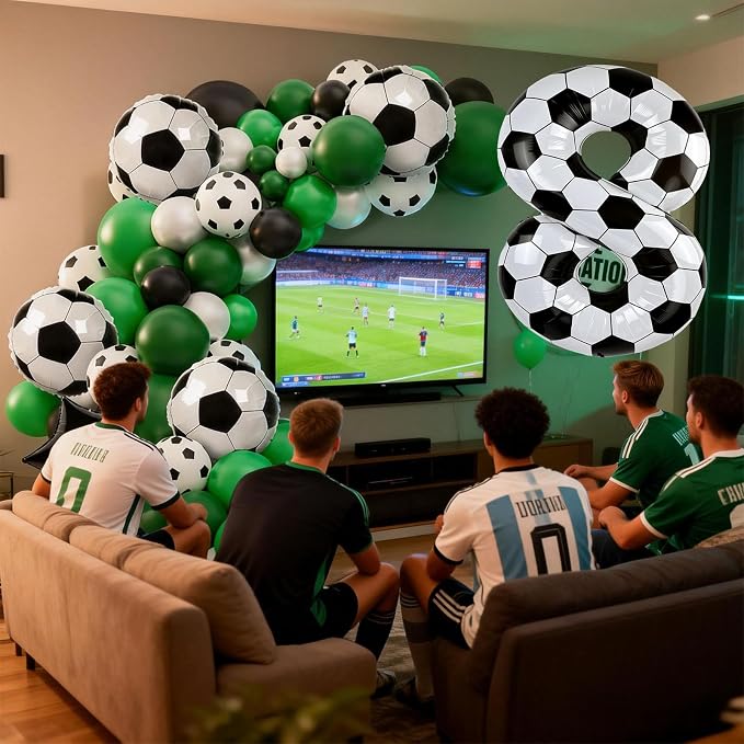 40 Inch Soccer Number 8 Foil Balloon, Soccer Birthday Party Decorations | - Image 3