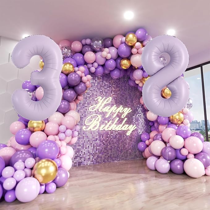 TONIFUL 40 Inch Pastel Purple Number 8 Balloon – Big Lilac Mylar Foil Number - Image 3
