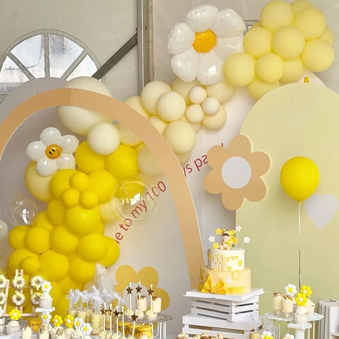 Voircoloria 130pcs Mustard Yellow Balloons Arch Kit, 18 12 10 5 Inch | - Image 4