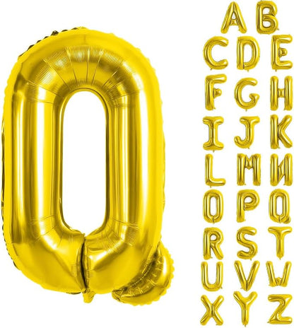 Gold Letter Balloons 40 Inch Large Letter Q Balloon Aluminum | Foil Mylar Big by YUNSHANGMO