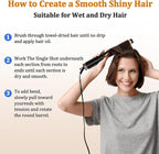 Round Hair Blow Dryer Brush - 1.2 Inch Ceramic Barrel Hair Dryer Brush for Short/Middle Hair, One Step Drying, Volumizing, Straightening and Styling, Negative Ionic Dryer Brush (Black-Golden, 1.2)