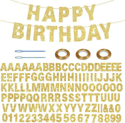 116 Pcs DIY Glitter Customizable Banner Kit Custom Banner Including 111 Letters by ZJWZSLI