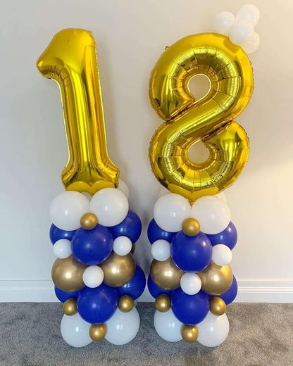 Gold 17 Number Balloons, 40 Inch Giant Number 17 Balloons Foil Mylar Helium - Image 6