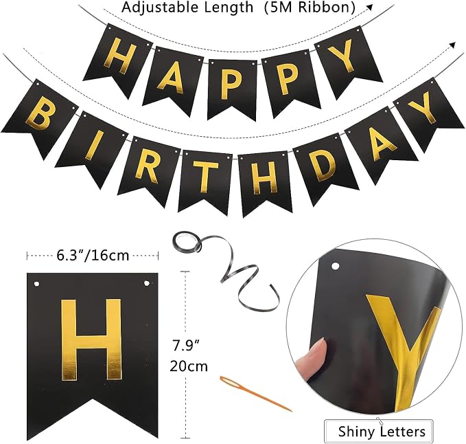 Happy Birthday Banner, Flag Bunting - Image 3