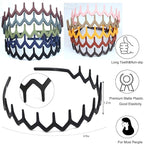 LAPOHI 10 PCS Non Slip Fashion Effortless Plastic Headbands with Teeth Comb Skinny Hair Bands for Women Men Teen Girls, Comb Teeth Morandi