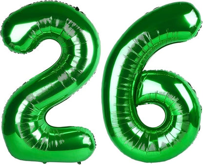 Number 26 Balloons 40 Inch for 26 62 Birthday Party Decorations, Dark Green | by Mluchee
