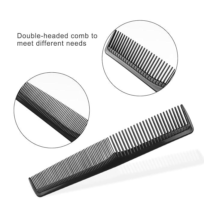 Hair Comb, 50 Pack Disposable Combs Individually Wrapped, Sturdy Double Tooth Hair Pocket Comb, Bulk Combs for Homeless, Charity, Care Pack, Black