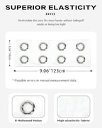 Grommet Headband for Women, White 23cm Hollow Out Elastic Hair Band, Eyelets Punk Grunge Stylish Hairband