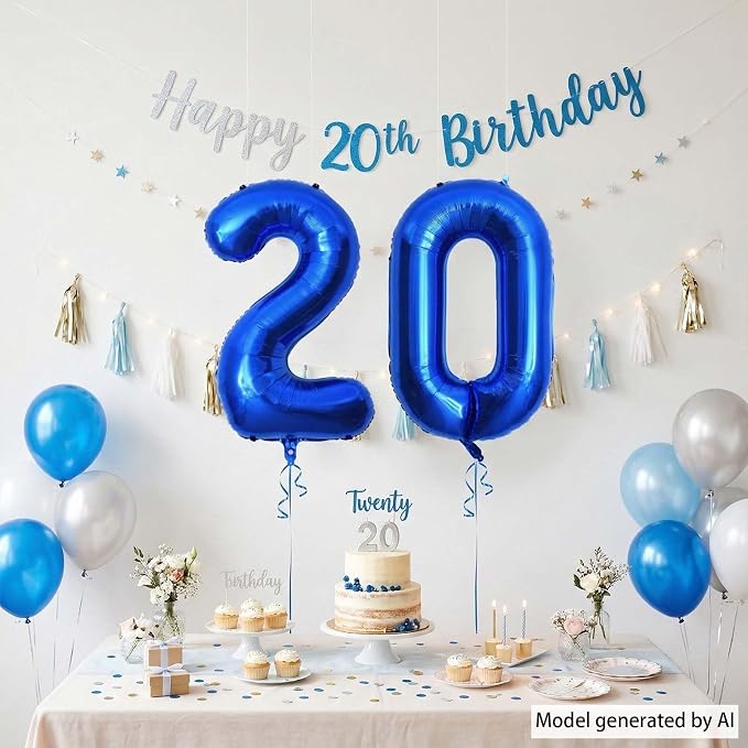 Navy Blue Number 0 Balloon 40 Inch, Foil Oval Numeral Refined Event Decor | - Image 3