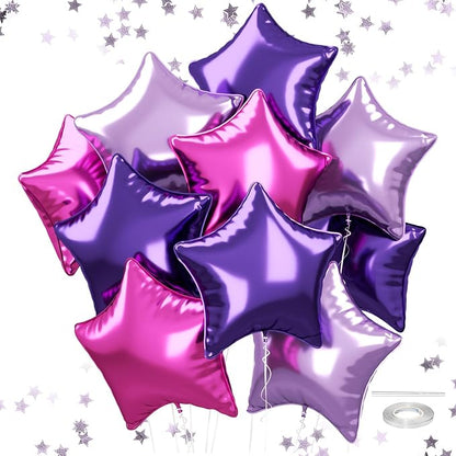Star Foil Balloons, 18 Inches Purple Pink Balloons by FEYG