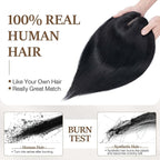 Rich Choices Hair Toppers for Women Real Human Hair 100% Human Remy Toppers NO Bangs for Women with Thinning on Top Clip in Hairpiece 4"x4.7"Lace Base 14 Inch #1 Jet Black