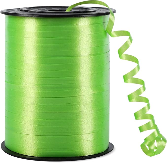 500 Yards Lime Green Curling Ribbon Balloon String Ribbon 1/5 Inch | Ribbon by Unknown
