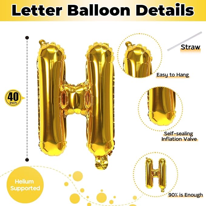 40 Inch Gold HOME Balloon Letters - Image 2
