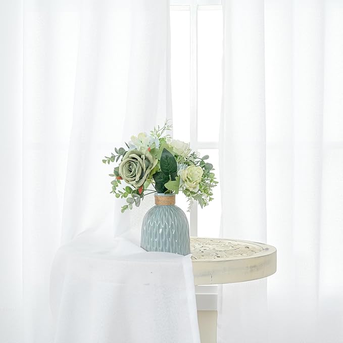 YoungsTex White Linen Curtains 102 Inches Long - Image 3