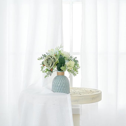 YoungsTex White Linen Curtains 102 Inches Long - Image 3