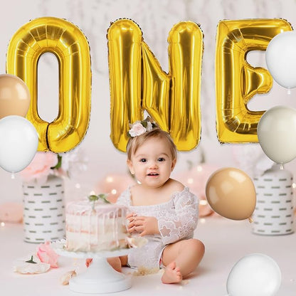 Biapian 40 Inch One Letter Balloons, Big Gold ONE Foil Balloons - Image 9