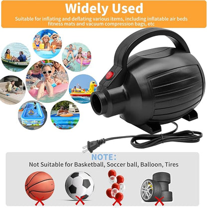 Electric Air Pump for Inflatables, 600W High Power Quick-Fill Air Pump | - Image 4