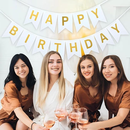 White Happy Birthday Banner - Image 2