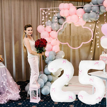 40 Inch White Number Balloons - Image 4