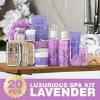 Large Spa kit for women gift set, 20 PCS Spa Gift Baskets Christmas Gifts for Women Bath Kit with Lavender gifts spa gift set Basket, Luxury Self Care Home Spa Kit Lavender Bath Gift Basket