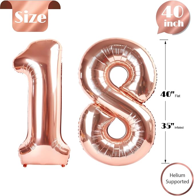 Rose Gold 18 Balloon - Image 5
