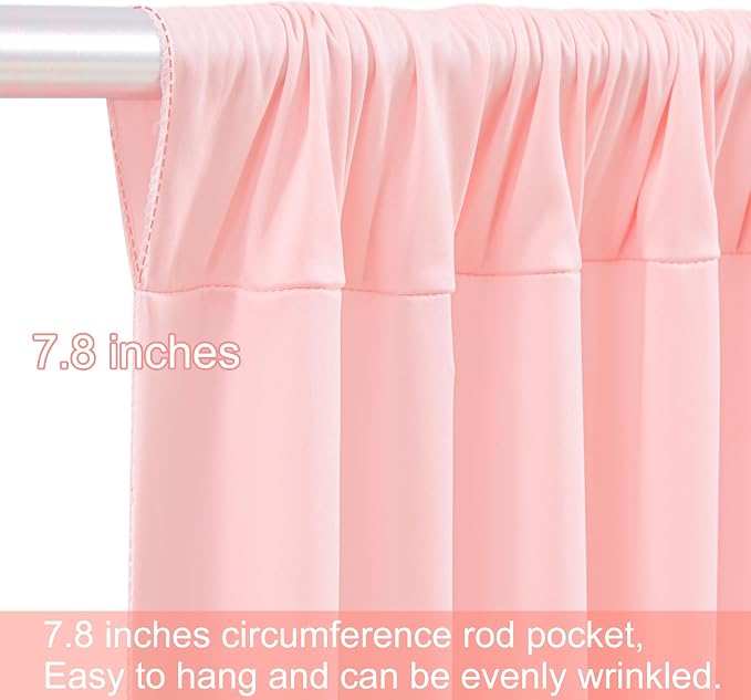 10 Panels Blush Pink Backdrop Curtains - Image 8