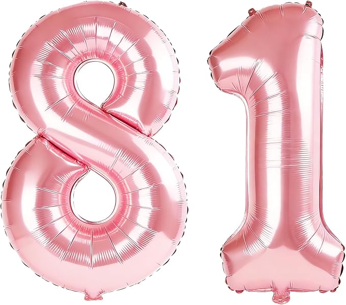 40 Inch Number 81 Balloons for 81st Birthday Party Decorations, 0-100 Jewelry by FOBELEC