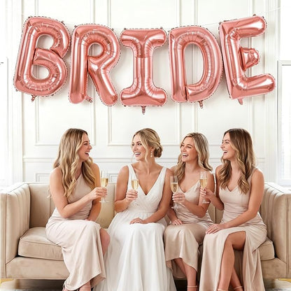BRIDE Balloons Bachelorette, Rose Gold BRIDE Letter Balloon Bridal Balloons | - Image 4