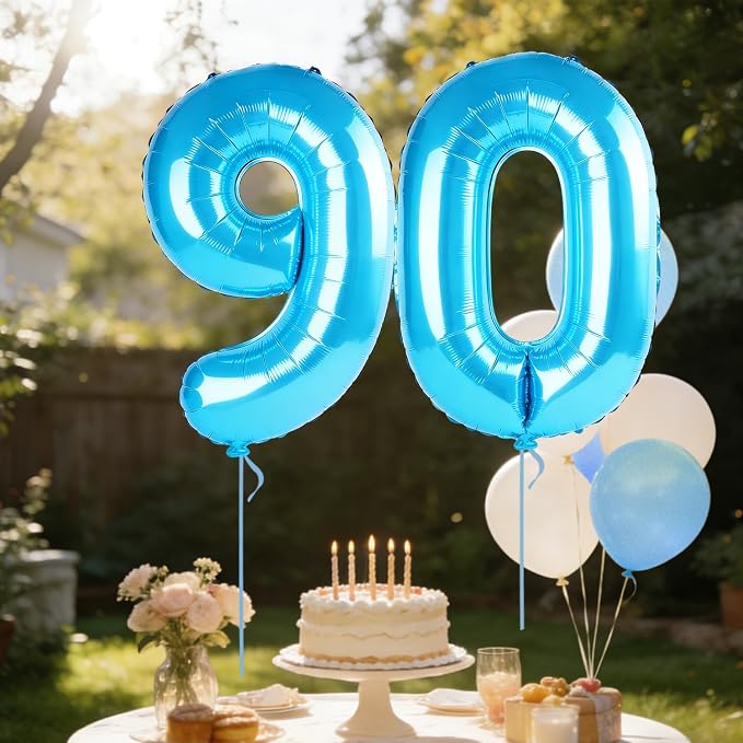 40 Inch Number 90 Balloons for 90th Birthday Party Decorations, 0-100 Jewelry - Image 3