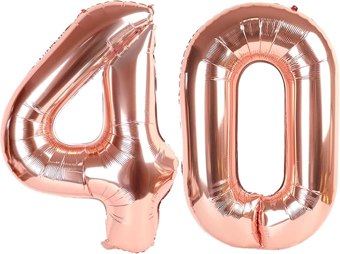 Number Balloon Rose Gold Number 40 by Mluchee