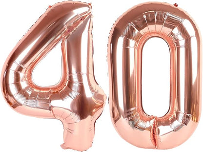 Number Balloon Rose Gold Number 40 by Mluchee