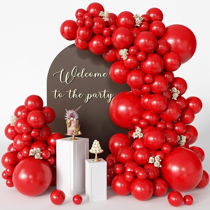 Red Balloons 125 Pcs Different Sizes 18 12 10 5 Inch Red Balloon Arch Kit by Searchbyoccasioncolorsize