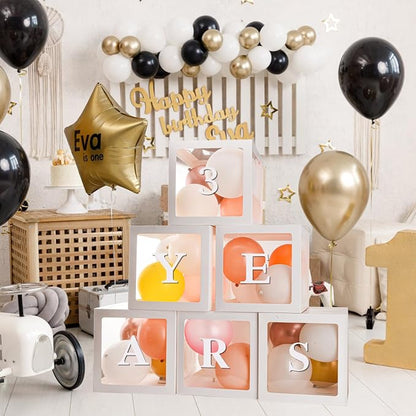 Baby Boxes for Baby Shower White Clear Balloon Box Blocks Gender Reveal - Image 5