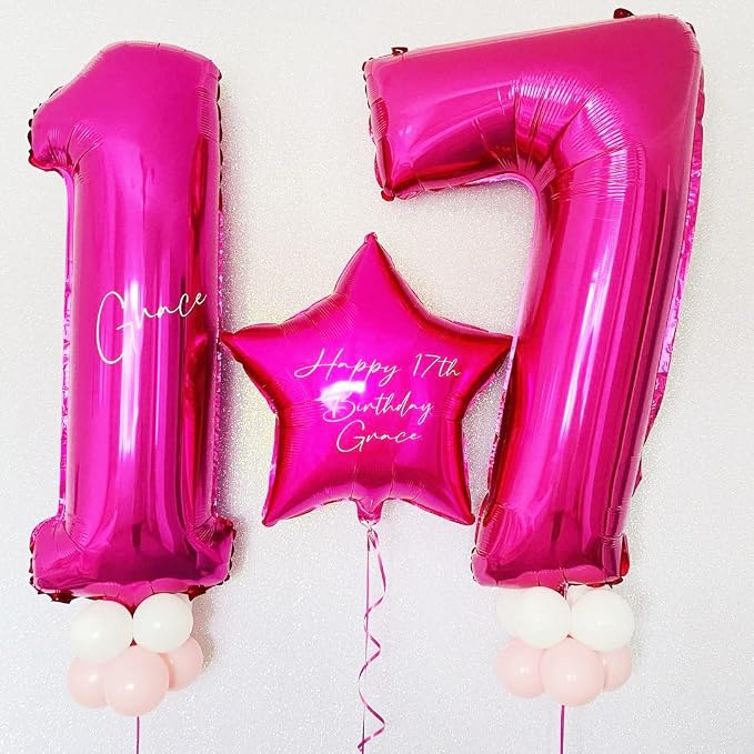 7 Balloon Number Hot Pink 7 Birthday Balloon 40 inch Foil Mylar Large 7 Balloon - Image 3
